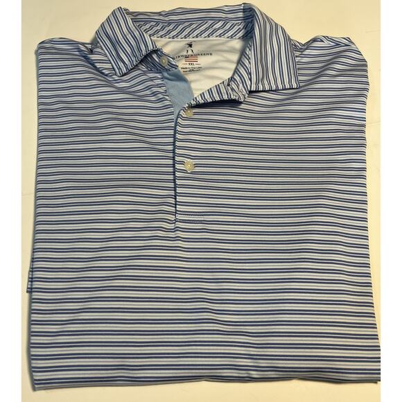 Fairway Greene Blue White Striped Golf Polo Short Sleeve Men’s XXL - Picture 1 of 5